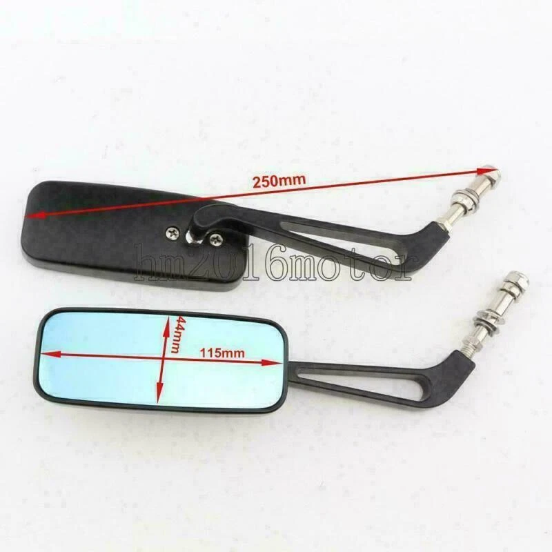 Black Rectangle Side Mirrors for Honda Shadow ACE Spirit VT 750 1100 - Imagem 2 de 4