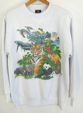 Vtg Endangered Species Of The World Signal Sports Crew Sweatshirt Mens Large USA