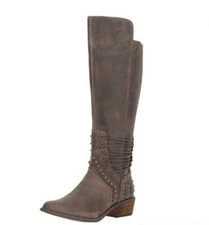 Not Rated Women's Rumi Zipper Back Studded Side Lacing Tall Size 6 New w/o Box 