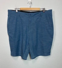 AFTCO Mens Chino Fishing Shorts Size 40 Blue Lightweight Stretch Flat Casual