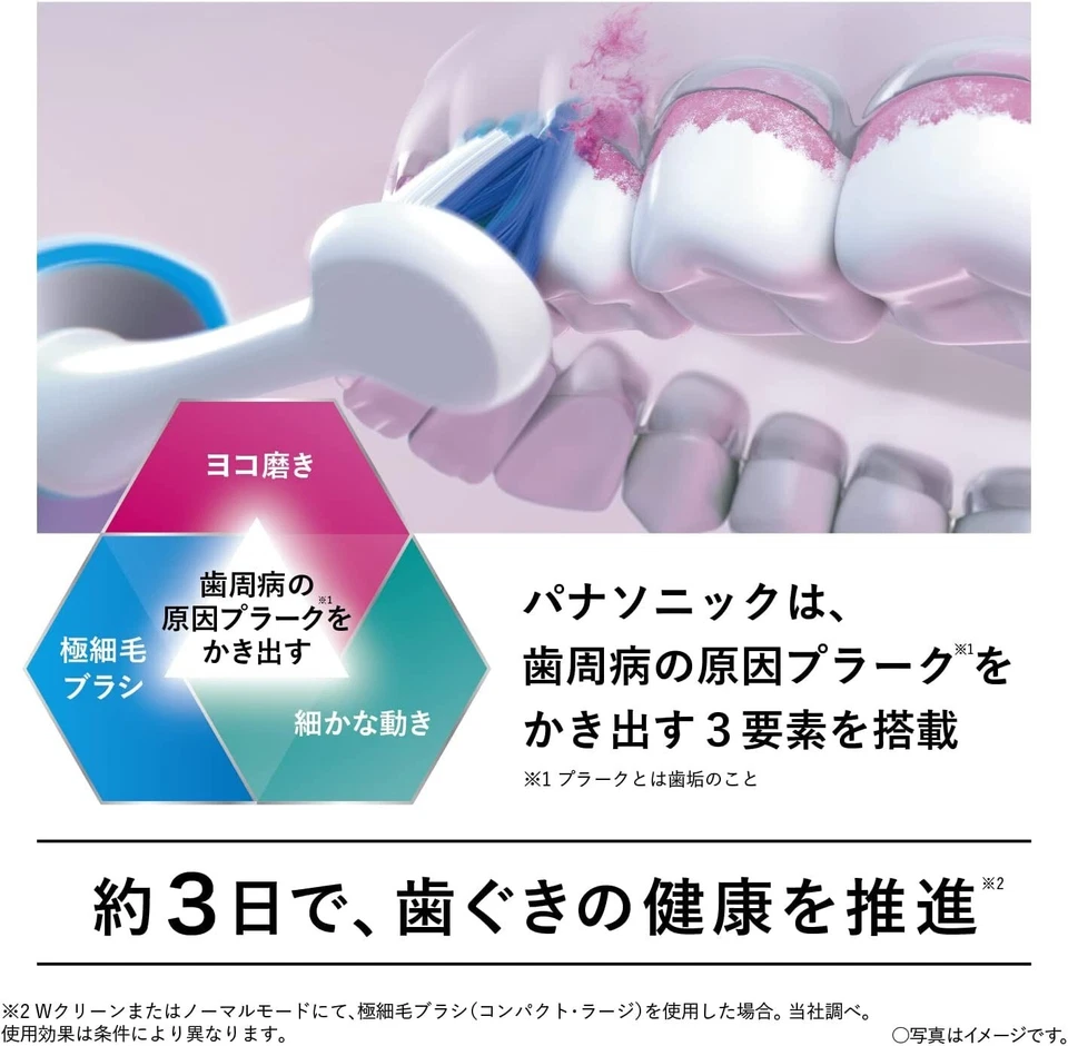 Cepillo de dientes de repuesto Panasonic EW0800-W cabezal compacto cuidado extra fino Foto 4 de 4