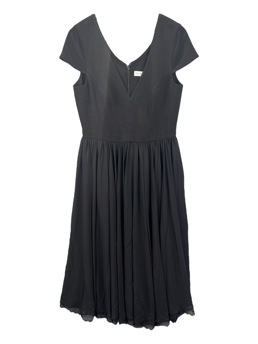 Dress the Population Corey Chiffon Fit & Flare Cocktail Dress Black New  Size M | eBay