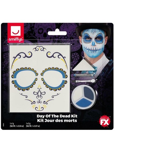 Kit de Maquillaje Día de Muertos Azul Accesorio de Vestido de Lujo - Imagen 2 de 2
