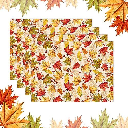Sheet, 6 Sheets Maple Leaves Wrapping Paper Flat Thanksgiving Wrapping Paper - Picture 4 of 8
