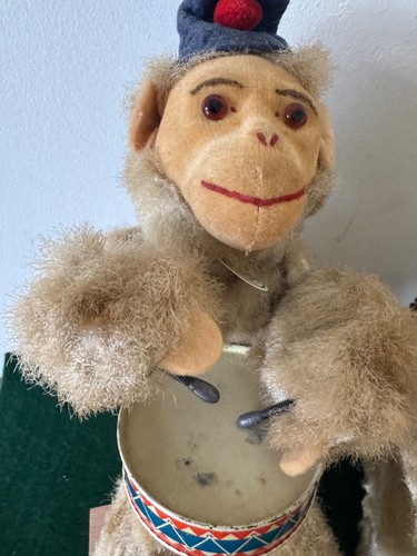 3 Vintage 1950's Windup Monkey Band Max Carl Cymbals Drum Rattles Germany Works - Picture 3 of 17