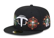 Olmecas De Tabasco Hat Size 7 1/4 Day of the Dead Skull & Flowers New Era Cap
