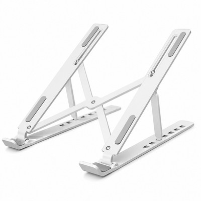 Verstellbarer Laptop Ständer Faltbar Tragbar Ergonomisch Erhöhung Halter für Schreibtisch Weiß