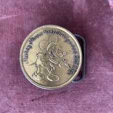 Disney Mickey Mouse. 1937 Vintage Belt Buckle Hollywood Calif.