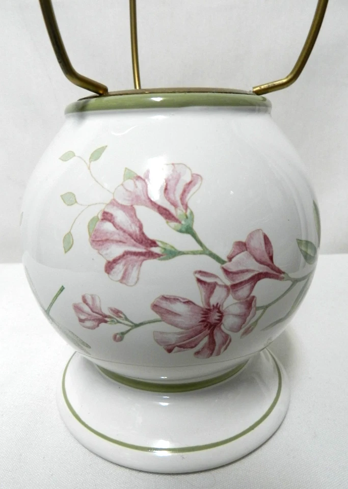 Lenox Butterfly Meadow Ceramic Candle Table Lamp Base Only 9.5 x 4.5 pink green - Image 2 of 4