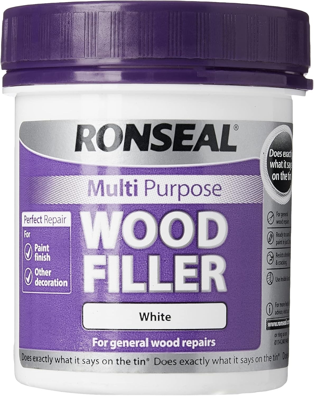 RONSEAL 34739 Ronseal Multi-Purpose Wood Filler - White 250g