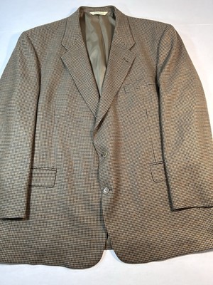 Evan-Picone Houndstooth Men Sport Coat Wool 48R 