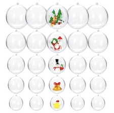 Plastic Ornament Clear 22 Balls Assorted Sizes
