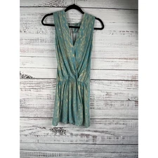 Karina Grimaldi Dress Women's Small Silk Sleeveless Tie Waist Boho 374P