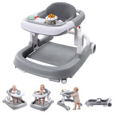 Baby Walker with Wheels, 5-In-1 Foldable Infant Toddler Walker for Boys Girls 6-