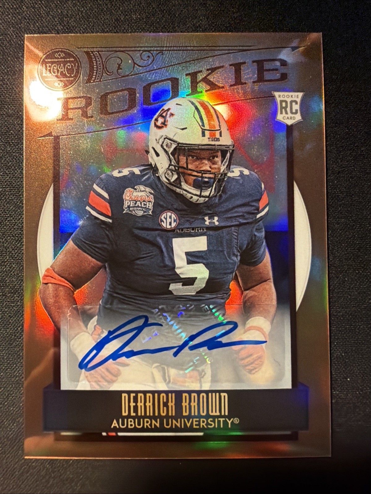 Derrick Brown Panini Legacy #163 Autograph Premium Bronze