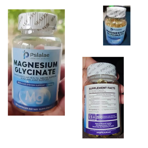 PSLALAE Magnesium Glycinate 60's Cardiovascular Immune Bone and Joint Support - Picture 8 of 8