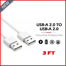 B2G1 FREE USB 2.0 Male to Male Cable Cord for Data Transfer Hard Drive Black 3'