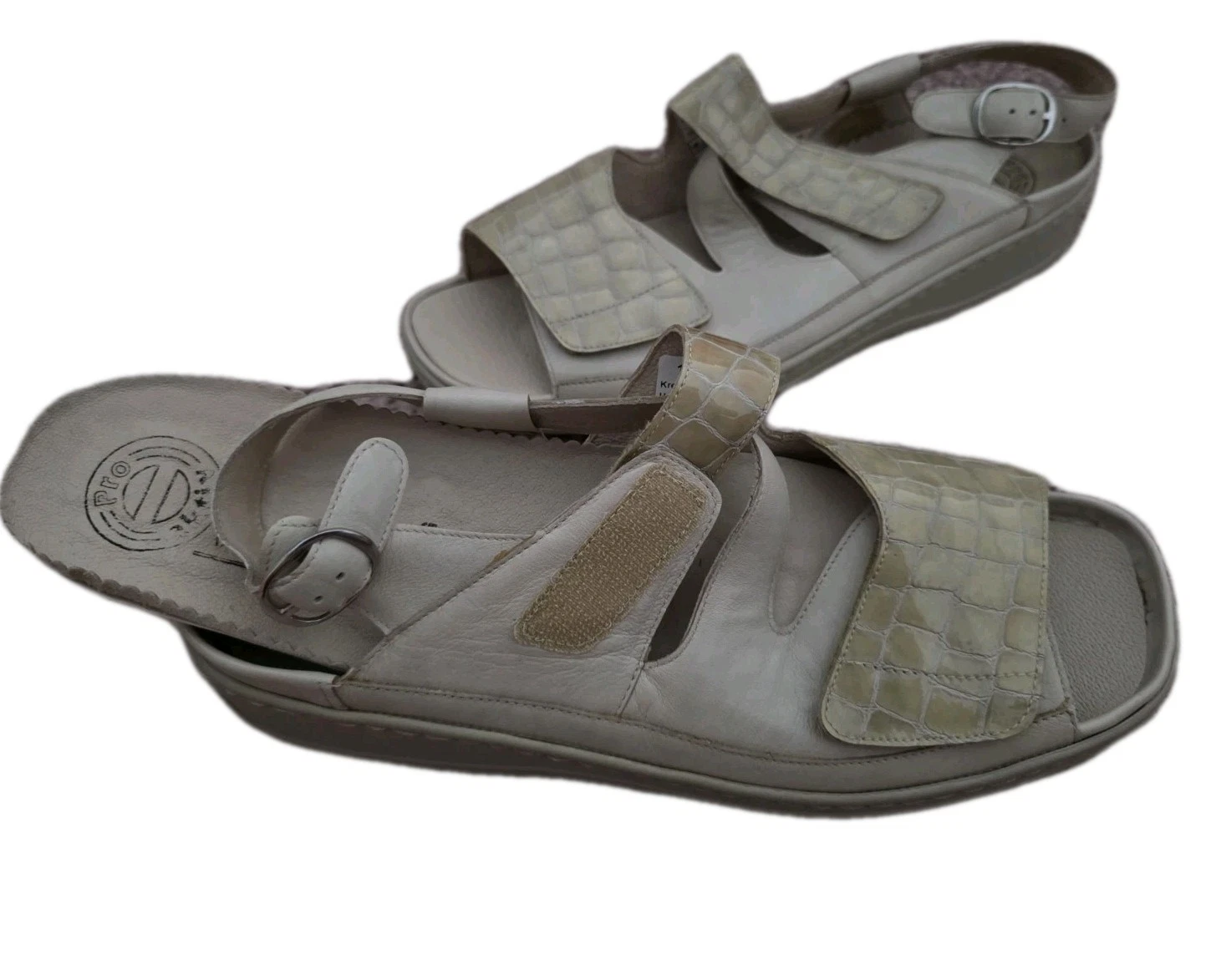 ECCO Sandali donna Waldrunner scarpe estive velcro comfort 8 5 42 5 pelle beige nuovi