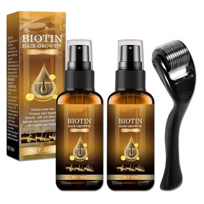 Haarwachstum Serum Biotin Spray 2 Stück Roller Haarverlust Haarausfall