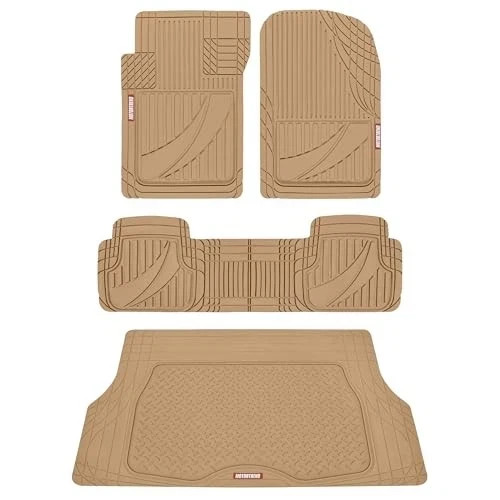  FlexTough robuste Gummi Auto Fußmatten Allwetter & Laderaumwanne für beige - Bild 1 von 6