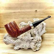 46g 2001 Peterson Flame Grain Billiard (106) Silver Band Ireland Tobacco Pipe