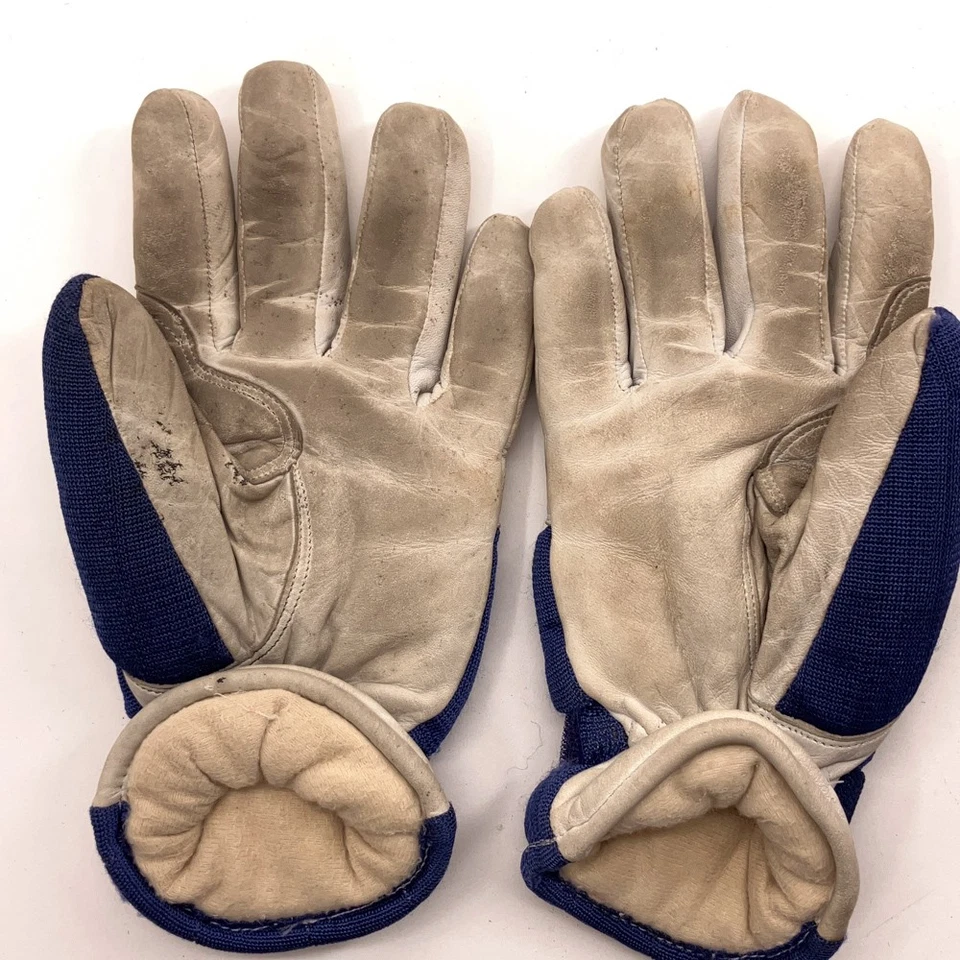 Guantes de esquí vintage Eagle Mountain by LL Bean cuero blanco azul S Foto 2 de 4