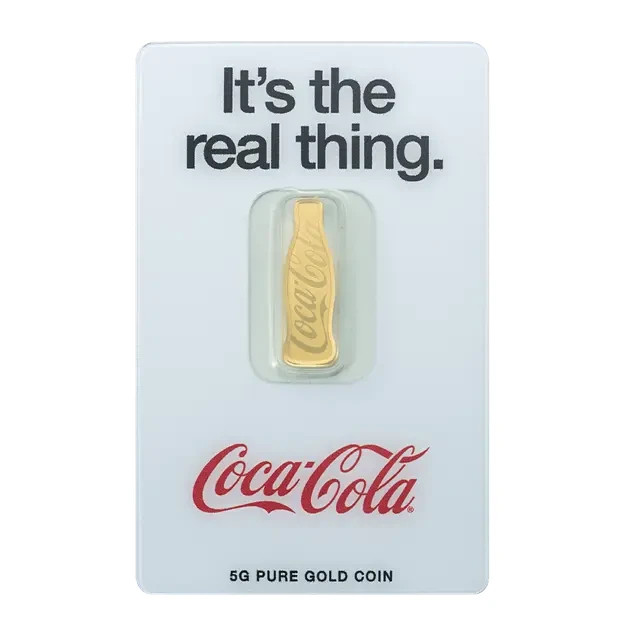 Niue 20 $ 2026 PAMP 5 Gramm Goldbarren 140 Jahre Coca Cola ® im original Blister