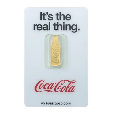 Niue 20 $ 2026 PAMP 5 Gramm Goldbarren 140 Jahre Coca Cola   im original Blister