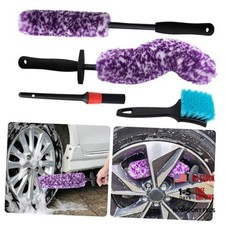 4 Pack Wheel Tire Cleaning Brush Kit Cars Motorcycles RVs Trucks Purple White