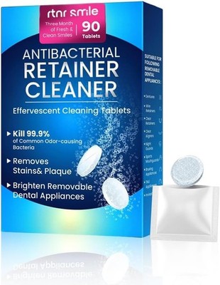 Retainer Smile - 90 Reinigungstabletten für Dental Aligner, Guards, Zahnersatz