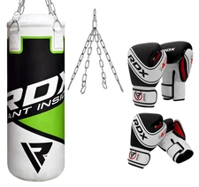 Kids Punching Bag by RDX, 2FT Unfilled Boxing Bag with Punch Gloves for Training