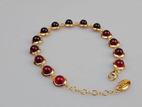 Red Amber, Crystal Bracelet, Adjustable Baltic Amber Bracelet 925 - Picture 4 of 8