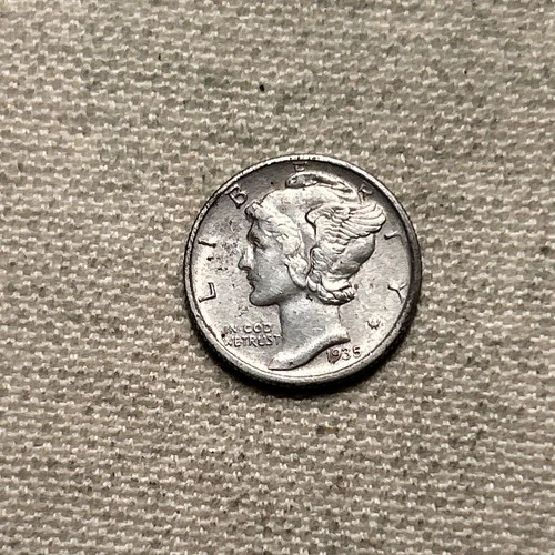 1935-D Mercury Dime, Choice AU++ SP
