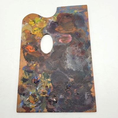 French Vintage Artist Oil Paint Palette Paris Estate Collection Rare Art Gallery
