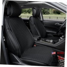 2 Pack Car Seat Covers - Front Seat Covers for Cars - Breathable Linen Car Black