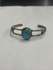 Vintage Sterling Navajo Turquoise Bangle Bracelet