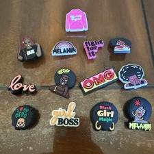 Mixed Shoe Charm Lot Of 13 Different Black Girl Charms Fit For Croc Jib It s