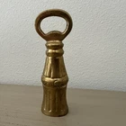 Vintage Solid Brass Coca-Cola Bottle Opener 4.3" - Heavy Cast Coke Bar Tool