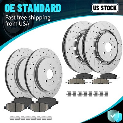 352mm Front 345mm Rear Disc Rotors Brake Pads For Flex Explorer Taurus 2013-2019
