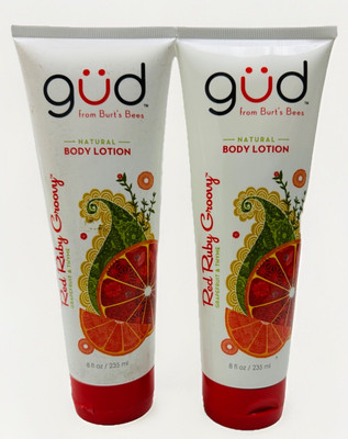 2 gud natural body lotion red ruby groovy grapefruit/thyme 8oz scuffed exterior