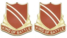 108th Regiment Distinctive Unit Insignia - Pair - KING OF BATTLE