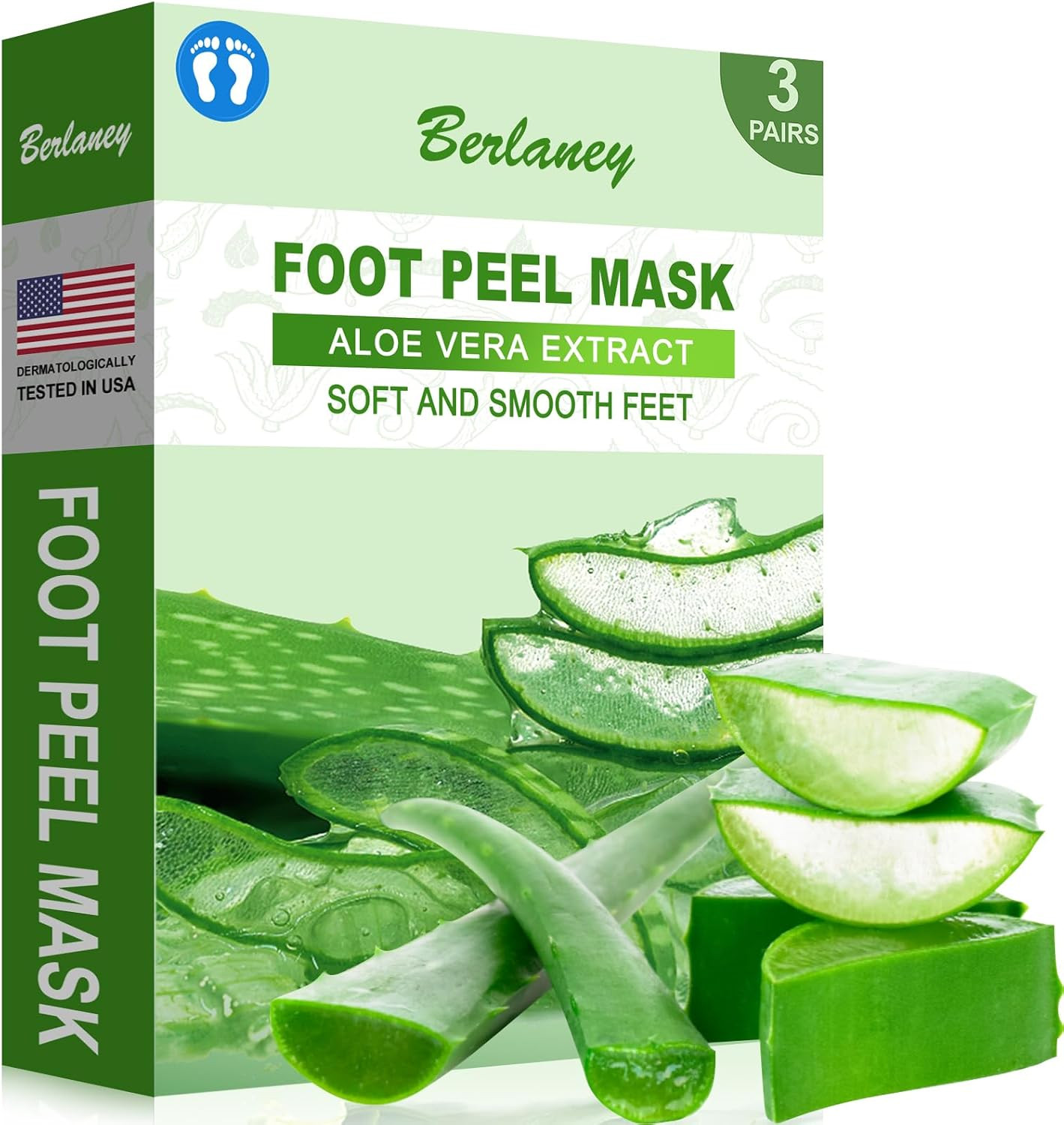 Aloe Vera Foot Peeling Mask, Baby Feet Exfoliating Peel for Dead Skin Removal& M