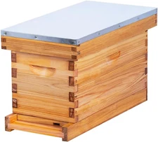 5 Frame Nuc Complete Bee Hive Kit Langstroth Beehive Box Dipped in Beeswax Inclu