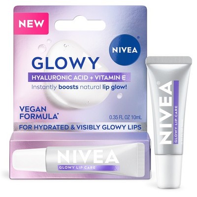 Lip Balm Vegan Hyaluronic Acid Vitamin E Moisturizing 0.35 Fl Oz NIVEA Glowy