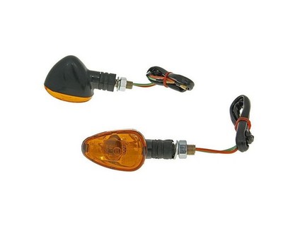 Blinker Set Universal M10 schwarz Doozy orange - kurz