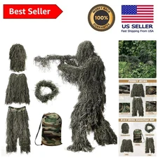 Lightweight 3D Ghillie Suit with Hood, Pants & Carry Bag - Unmatched Camouflage