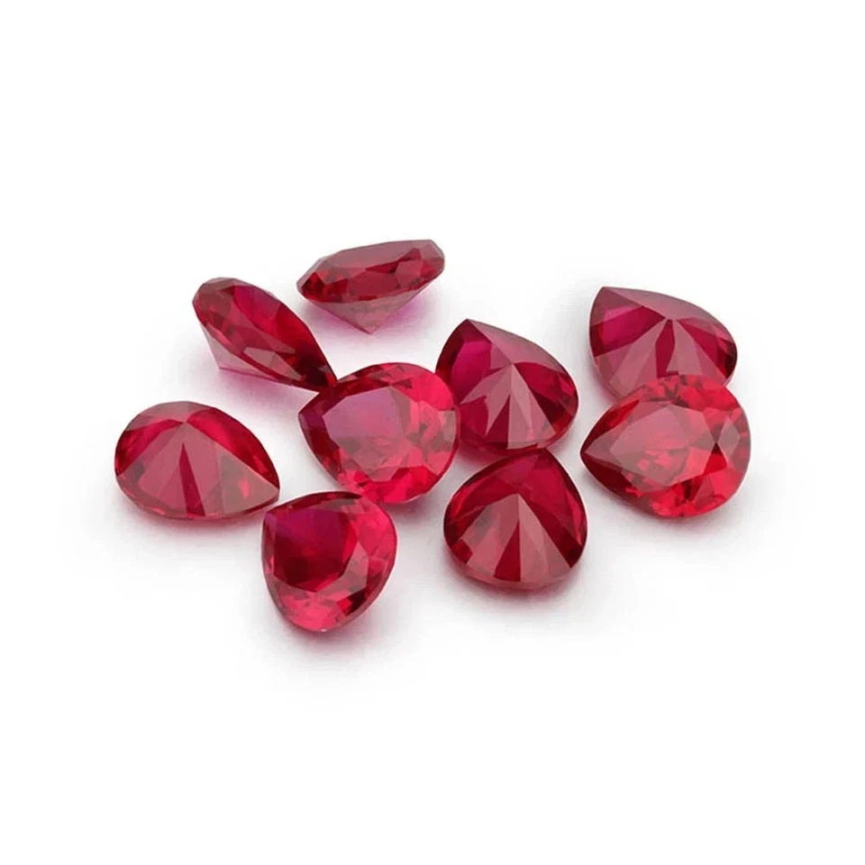 Red Ruby Natural 90 Pcs Pear Cut Lot Certified Loose Gemstone With Free Gift - Image 4 of 4