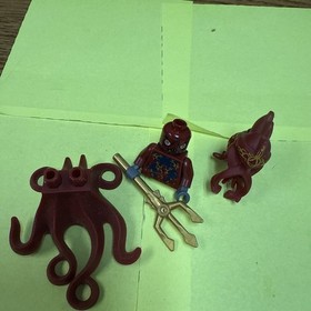 LEGO Atlantis Squid Warrior Minifigure 8078 Red Octopus Portal of Sea Ocean
