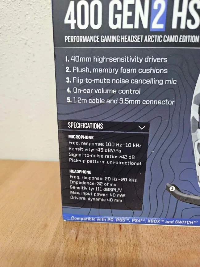 RIG 400HS Gen 2 Arctic Camo Gaming Headset PS5 PS4 Xbox Switch PC - Image 4 of 4