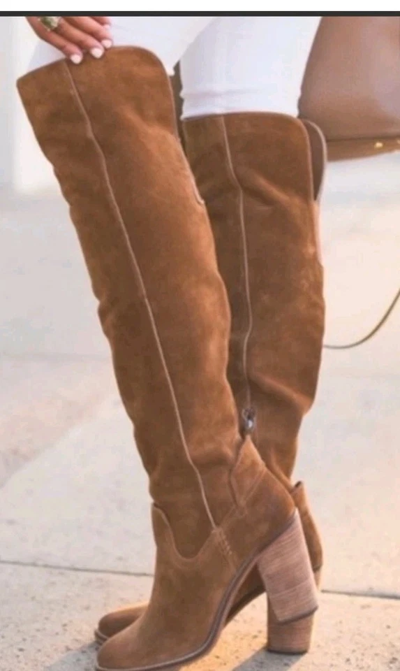 Dolce Vita Women Heels Block Western Suede Leather Over The Knee High Boots 7.5 - Image 2 of 4